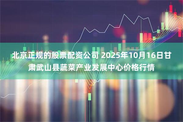 北京正规的股票配资公司 2025年10月16日甘肃武山县蔬菜产业发展中心价格行情