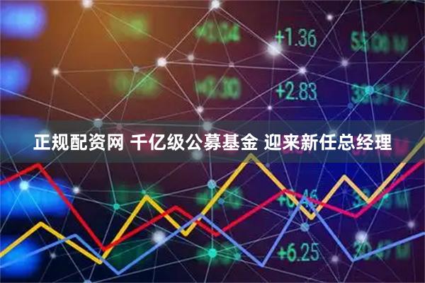 正规配资网 千亿级公募基金 迎来新任总经理